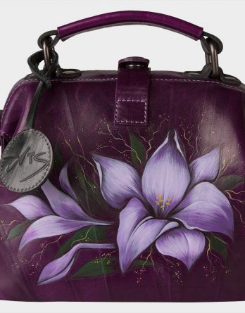 Сумка W0013 VioletBlack Лилии
