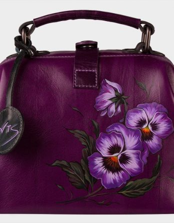 Сумка W0013 VioletBlack Анютины глазки